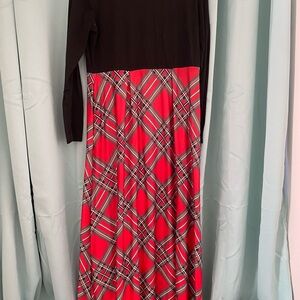 Plaid Long Sleeve Dress